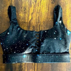 CycleBar galaxy print sports bra